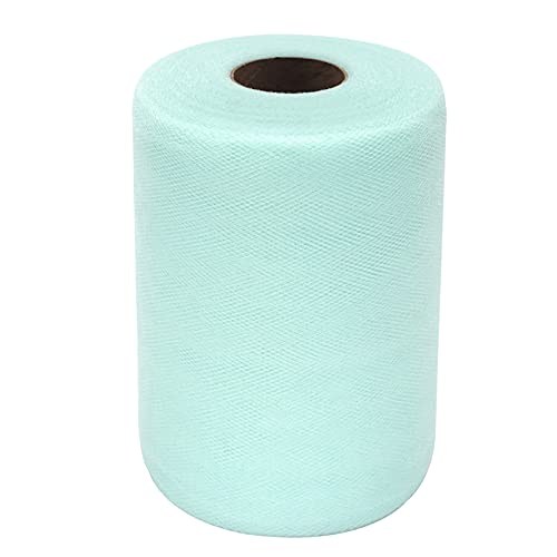 Tulle Fabric Rolls 6 Inch by 100 Yards (300 feet) Tulle Spool for Wedding Party Decorations Gift Bow Craft Tutu Skirt (Aqua Blue)