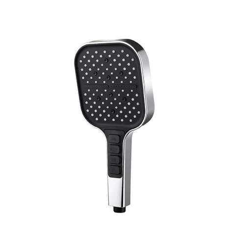 Pommeau de douche réglable noir avec kit de support et flexible économiseur d'eau - 7