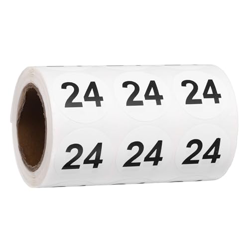 Étiquettes numéros ronds vinyle PATIKIL 24 pour inventaire et stickers