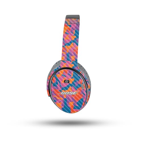 Image of MightySkins Carbon Fiber Skin Compatible with Bose QuietComfort 35 II Headphones - Pop Camouflage | Protective, Durable Textured Carbon Fiber Finish | Easy to Apply