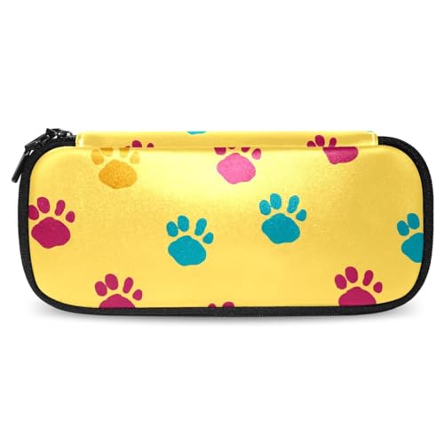 Astuccio estetico Sacchetto di matita Zampe colorate Sfondo Scatola di giallo