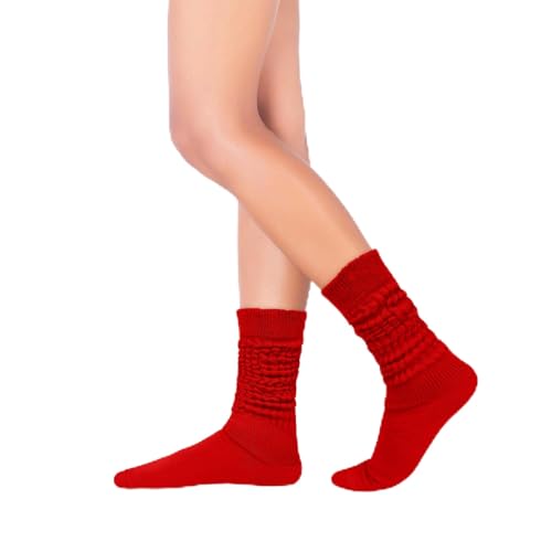 Image of Violet Mist women slouch socks thick colored knee high scrunch socks long stacked sock boot 80s 90s Novetly