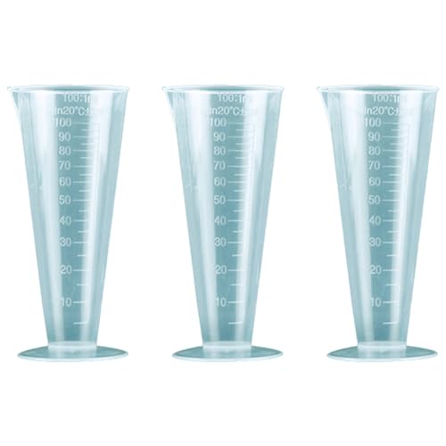 3 Pcs Plastic Graduated Cups 100ml Measuring Cup Kitchen Laboratory Plastic Measurement Beaker Measuring Cup for Baking Cooking Lab Measure Tool