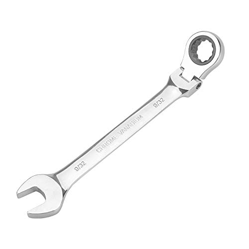 Image of FLZOSPER 9 /32'' SAE Flex-Head Gear Wrench,Box End Head 72-Tooth Ratcheting Combination Wrench Spanner