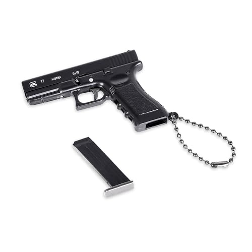 Image of Glock Metal Keychain 1:3 Miniature Model | Functional Slide & Removable Magazine | Working Trigger | Key Chain | Durable Metal Build | Collectible Model | Gift Item | (Black)