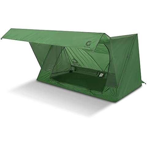 Gonex Ultralight 1 Person Backpacking Tent with Canopy, Waterproof Hiking Tent, Camping Shelter for Single Person, Outdoor Tent for Hiking Mountaineering Backpack Travel (1~2 Person, Army Green) Cover