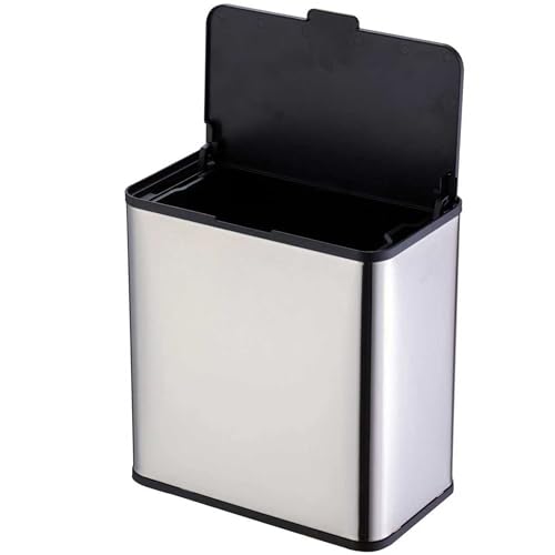 Caneca de basura metálica pequeña 7.2L para colgar puerta miniatura 7