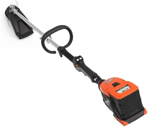 Arriba abaixo view da desbrozadora Yard Force de 60 V mostrando o mango auxiliar