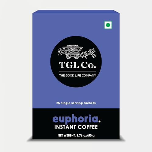 Image of TGL Co. Euphoria Premium Instant Filter Coffee Sachet (25 Sachets) Crafted from Premium Arabica and Robusta Beans | Travel Pack