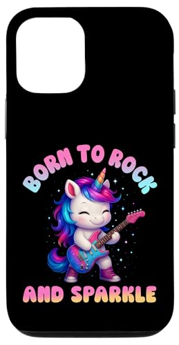 Born to Rock and Sparkle �L���[�g ���j�R�[�� �M�^�[ �L�b�Y ���̎q ���킢�� �X�}�z�P�[�X iPhone 12/12 Pro �p