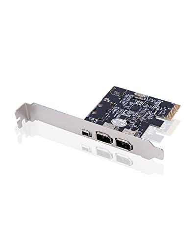 S SIENOC Desktop PCI-E Expresskarte Express Card FireWire PCI Express Schnittstellenkarte 1394a IEEE1394 Controller Erweiterungskarte mit 4 zu 6-Pin Kabel