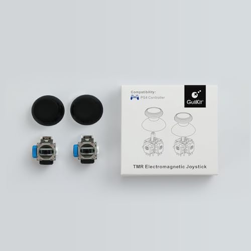 AKNES GuliKit TMR Electromagnetic Joysticks for DualShock PS4 Controller, Stick Replacement Accessories for Playstation 4 Controller, Thumbstick Caps included