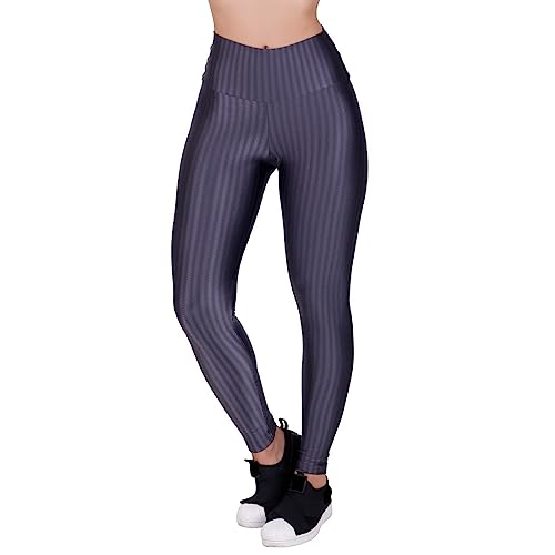 Calça Legging Fitness Cintura Alta Cirrê 3D Feminino Laura cor:Cinza;tamanho:G