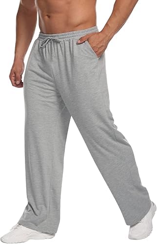 Athletic Men's Dri Power Fleece Open Bottom Sweatpants with Pockets, Relaxed Fit, Moisture Wicking-image-5
