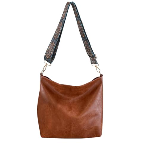 Bolsa grande de couro sintético vegano casual com zíper bolsa de trabalho Hobo para mulheres
