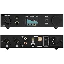 Topping DX5 II Fully Balanced DAC Headphone Amplifier 7600mW, ES9039Q2M x 2 Chip DSD512 768kHz DAC Amp Combo, USB/Optical/Coaxial/Bluetooth to RCA/XLR Line/6.35mm/4.4mm/4-pin XLR Earphone Amps Black