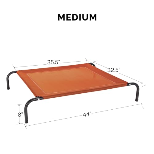 Image of FurHaven Elevated Pet Cots - Cooling & Breathable Nylon Mesh Hammock for Dogs /Easy-to-Assemble / / Durable and Reinforced /Perfect for Rest & Relaxation Outdoors - Terracotta Red, Medium