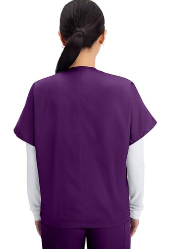 Image of Cherokee Scrubs for Women and Men Unisex V-Neck Tunic Nursing Scrub Top with Chest Pocket, Tuckable Durable Fabric - 4777 | 1 Chest Pocket For Essentials, Traditional Fit, Durable Construction, Comfortable Knit Details, Easy Care, Tuckable Style