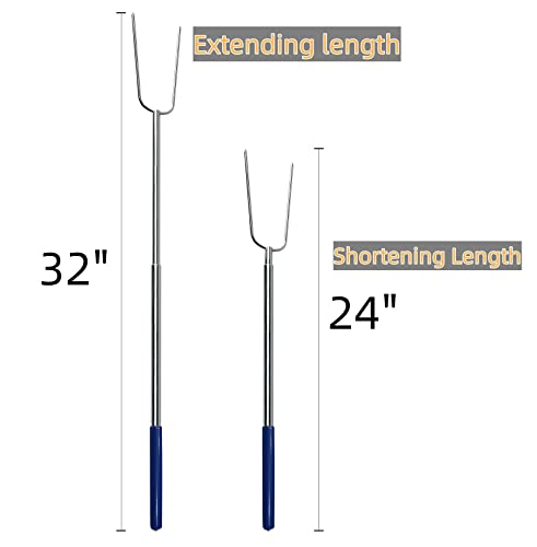 32" Heavy Duty Hot Dog Roasting Sticks for Campfire, Smores Sticks for Fire Pit Long, Marshmallows Skewers (4 Pack) - Image 3