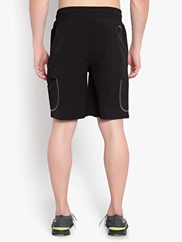 Image of John Ally Men's Workout Exercise Shorts with Zipper Pocket, Elastic Waist Athletic Quick Dry Running Fitness & Lightweight.