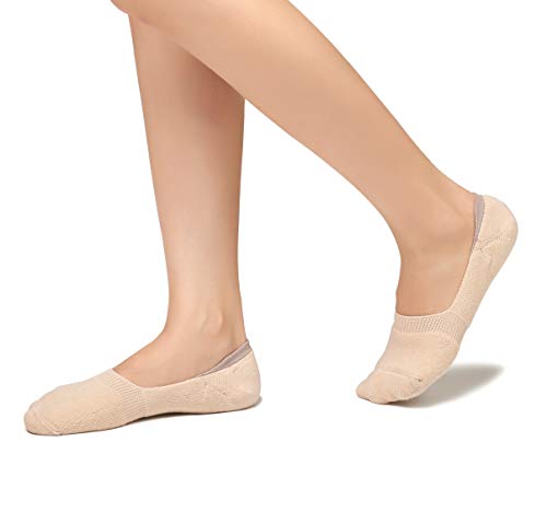 Leotruny 6 Pairs Unisex Thick Cushion Athletic Cotton Non Slip Low Cut Flat Liner No Show Socks2