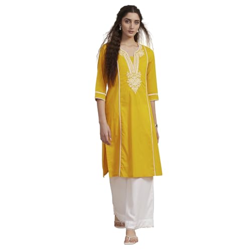 Image of BIBA Women Cotton Straight Kurta