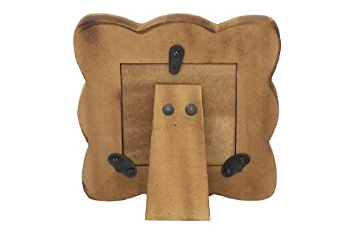 Creative Co-Op Square Resin Scalloped Edge (Holds 3" X 3" Picture Frames And Photo Holders, Brown #TOP3