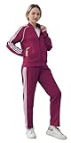 BASICDOT Casual Tracksuit for Women 2 Piece Sweatsuit Outfits Long Sleeve Zip Up Lounge Jogging Suits with Pockets JW-7012-XXL
