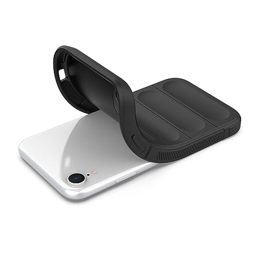 Image of Amazon Brand - Solimo Mobile Cover for Apple iPhone XR | Full Camera Protection | Liquid Silicon Case | Flexible Bumper Case for Apple iPhone XR (Black)