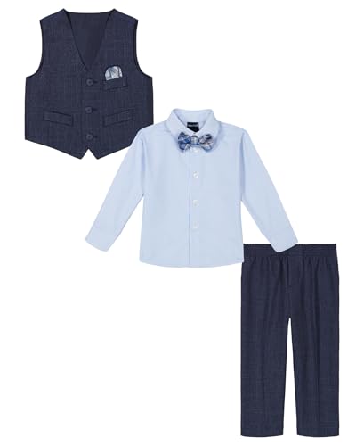 Image of Nautica Baby Boys 4-piece Suit Set with Dress Shirt, Vest, Pants, and Tie