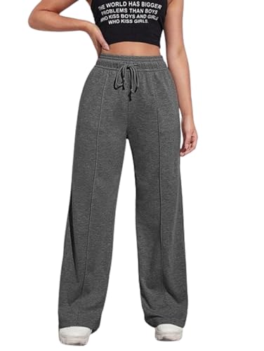 Meza Milton High Waist Drawstring Sweatpants For Women (Dark...