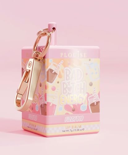 P louise Bad Bitch Energy Lip Balm Juice Box Style with Keyring 4 Flavours (FizzyPoP)