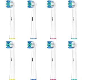 8er Aufsteckbürsten Kompatibel mit Oral B Vitality Pro, Genius X, Pro 3 5000, PRO 3 3800, Smart Sensitive, Zahnbürstenaufsatz für Oral B Elektrische Zahnbürste, Aufsätze von Rebeool, Weiß