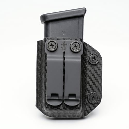 HolsterBuilder Ambidextrous IWB/OWB Carbon Fiber Magazine Holster - Convenient Concealment Holster with Mag Pouch - Accessory for Men & Women - Ruger LC9 (LC9/ EC9/ EC9S) Blk