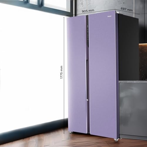Image of Haier 596 L, 3 Star, 100% Convertible Fridge Space, Expert Inverter, Frost Free Side by Side Refrigerator, (HES-690IM, Inox Marine)