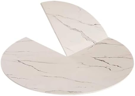 Portable 51-Inch Foldable Round Table Top, White Wooden Surface for Kitchen & Dining, Ideal Temporary Desktop Replacement, Compact & Easy to Store