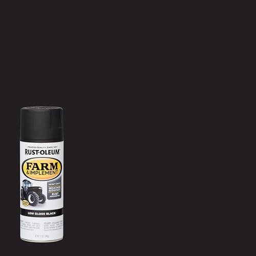 Rust-Oleum 280130 Farm & Implement Spray Paint, 12 oz, Low Gloss Black, (Pack of 1)