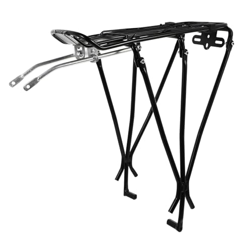 SUPVOX 1Pc Lightweight Mountain Bike Cargo Rack Flexible Rear Luggage Carrier for Road Disc Brake Bikes Durable Easy to Install Black Finish