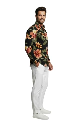 Image of Family Matching Hawaiian Clothes, Black Rafelsia | Lightweight 100% rayon • Family matching outfits • Beach vacations • Luaus • Cruises • Family photos
