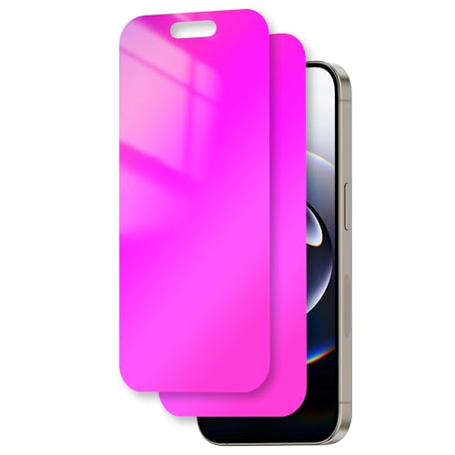 Juvraixo for iPhone 17e / 16e / iPhone 14 / iPhone 13 / iPhone 13 Pro [6.1 Inch] Privacy Screen Protector Anti-Spy Tempered Glass Gradient Purple Colorful Private Anti Blue Light Full Coverage Anti-Scratch HD Easy Installation Frame 2 Pack