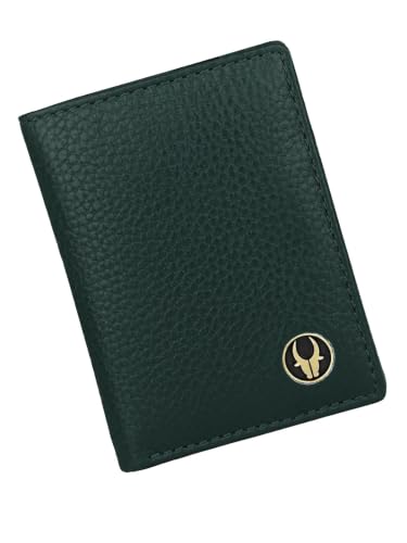 Image of WildHorn RFID Protected Genuine Leather Wallet for Men I 4 Card Slots I 2 Slip Pockets I 1 Currency Compartment (Green)