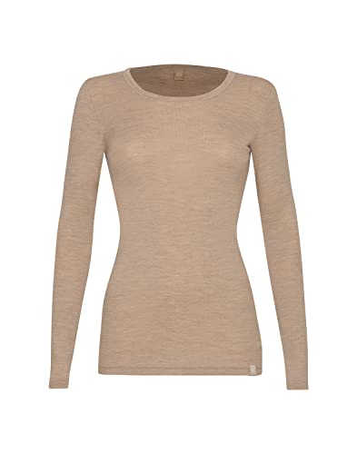 Preisvergleich Produktbild Dilling Langarmshirt aus 100% natürlicher Merinowolle für Damen Beige meliert 40