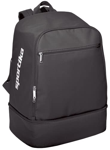 SPORTIKA ZAINO Mod. SPARK 6 Colori a Scelta zainetti X Scuola Calcio, MiniVolley, Mini Basket (011 NERO)