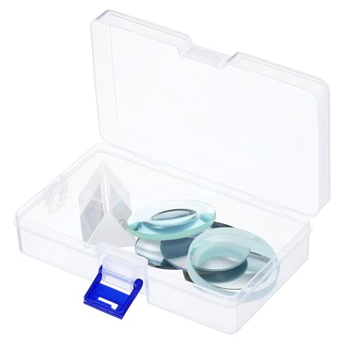Image of PATIKIL Optical Lens 1 Set, 6 Pcs Double Convex Lens Double Concave Lens Prism Lens Convex Mirror Concave Mirror Plane Mirror for Physics Teaching, Clear