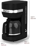 Starfrit Machine à café de 10 tasses – Fonction de maintien au chaud – Panier de filtre réutilisable – Facile à nettoyer – 900W – Noir
