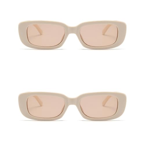 Image of IKANOO Retro Rectangle Sunglasses for Women Men Small Square Frame Trendy Y2K 90's Black Sunglasses