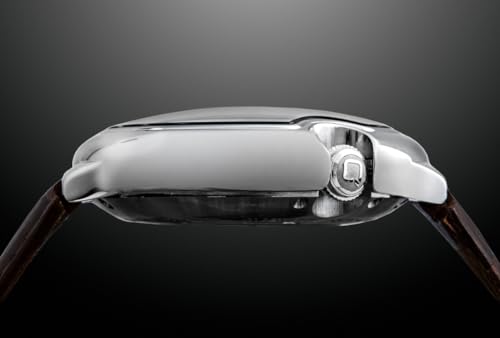 Image of QORUM Regalia Men's Automatic Watch - Silver Dial, Brown Genuine Leather Strap