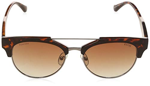 Image of ELVIS Gradient Browline /Clubmaster Unisex Sunglasses - (ELS142 C171|53|Brown Color Lens)