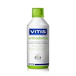 Vitis Orthodontic Mouthwash 500ml - Alcohol-Free Mouthwash for Braces, Gum Protection & Oral Hygiene, with Fluoride, CPC & Aloe Vera, Apple Mint Flavour