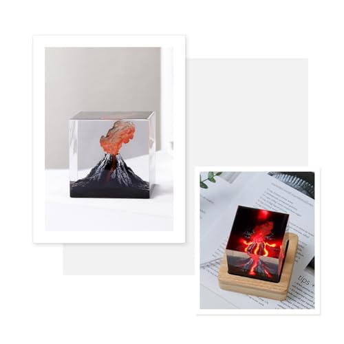 Lampe en résine style volcan réaliste avec alimentation USB intégrée - 4